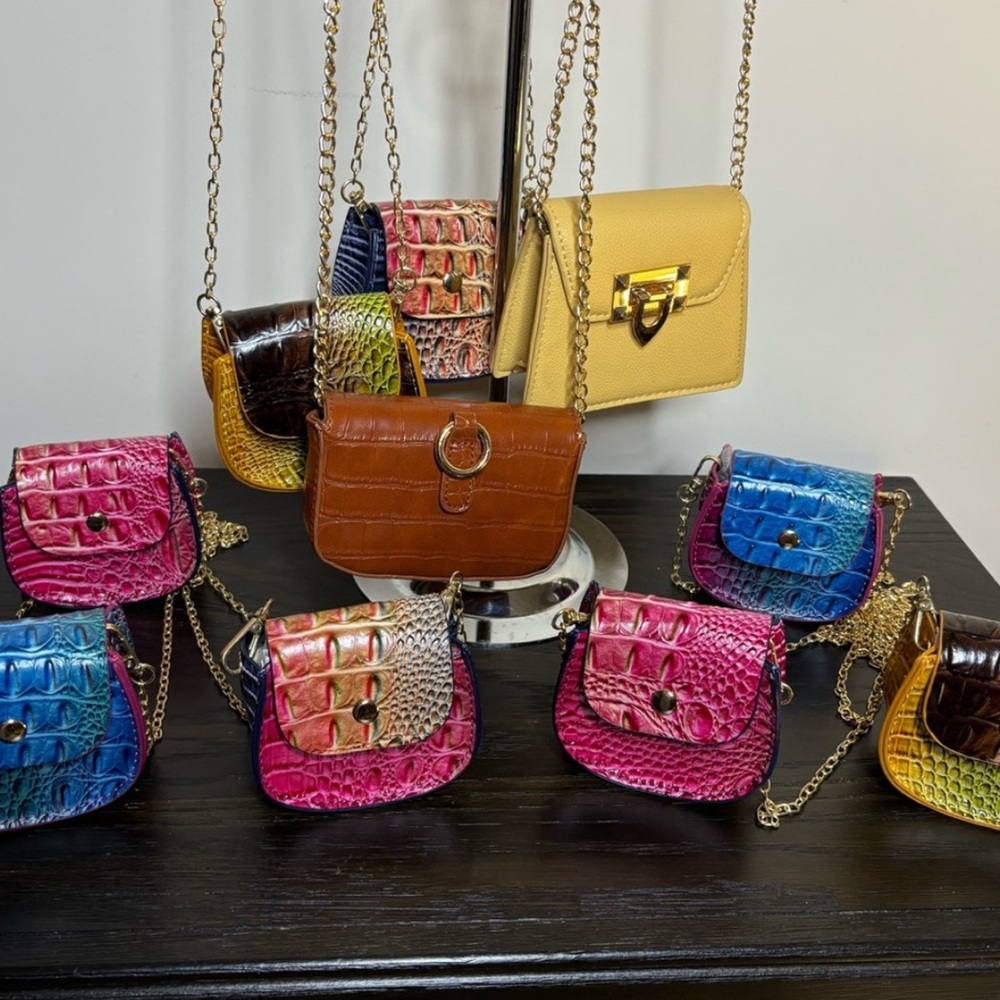 COPY - Colorful Croc-Embossed Chain Bags